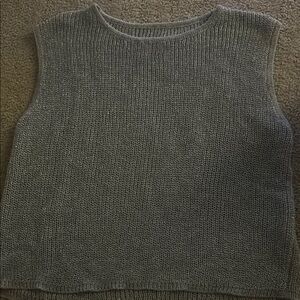 Gray Sleeveless Knit Going Out Top